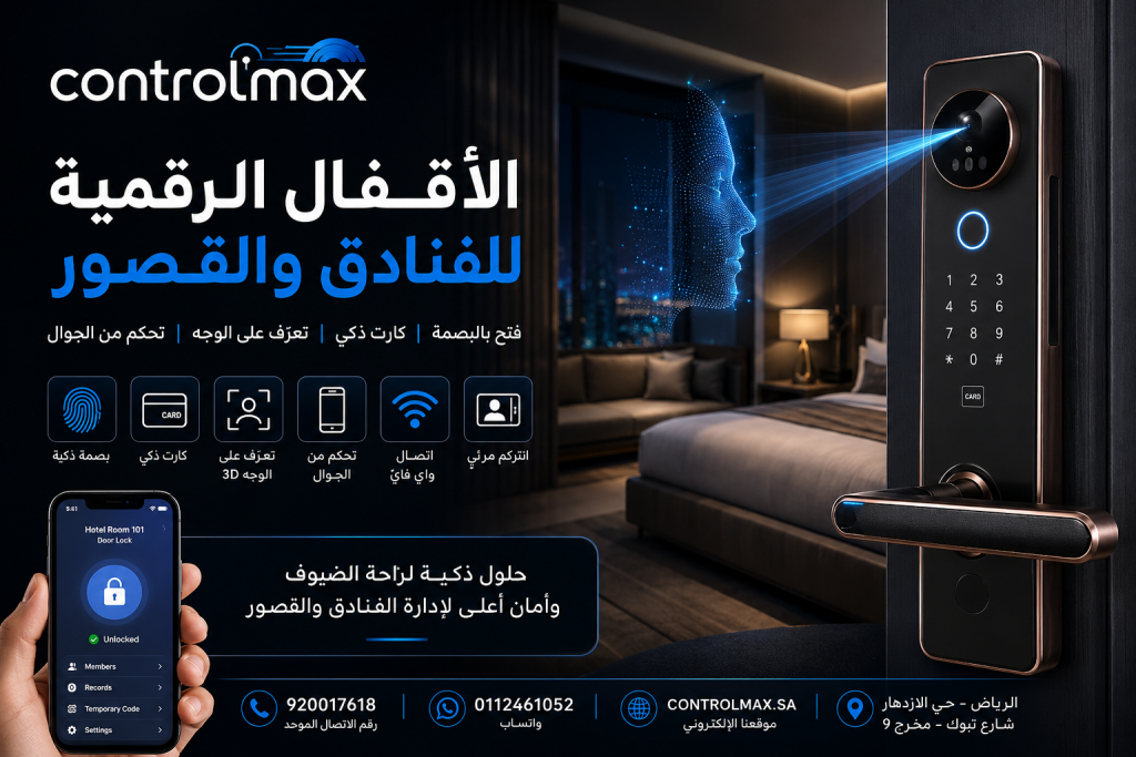 الأقفال الرقمية للفنادق في السعودية من ControlMax